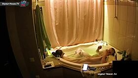 Hot jacuzzi sex: foot fetish couple