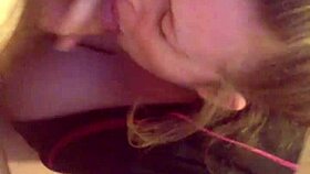 Busty BBW Gives Sloppy Blowjob With Big Tits