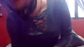 woman relaxing in lingerie at in-laws' home