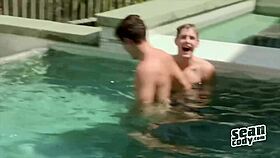 fit guys jess conrad teasing in the pool
