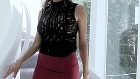 Alexis Fawx in lingerie uses toys for intense masturbation on her big tits and ass