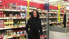 Woman Inserts Plug In Ass At Supermarket?