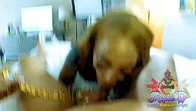Ebony slave slut trains mouth fucking skills in full video