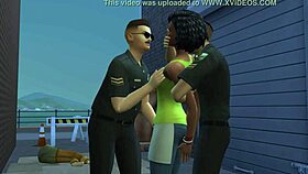 i see ebony barmaid fuck two cops in alley