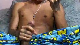 cute twink alexhugecock08 jerks big cock and cums a lot