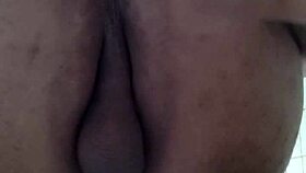 Asian shemale plays with vegetable for anal fun