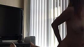 Wow, young Asian rides dick wildly with vibrator on webcam!