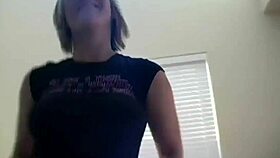 Blonde Teen Dances Seductively in Panties, Teasing Her Shaved Body and Small Tits