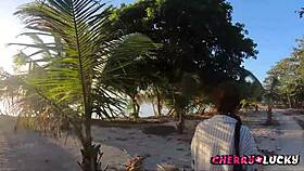 Crafting an epic blowjob on the beach today