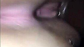 Ebony babe's white pussy creams from black cock in homemade interracial orgasm