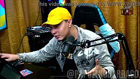 Bruna Carlos shows natural chest to presenter