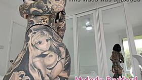 Silky Purple Micro Bikini Try-On by Melody Radford Stuns in Sexy Lingerie Haul. Her Petite Frame and Tattoos Shine!