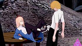 feel the excitement in denji power chainsaw man hentai sex blowjob and cumshot