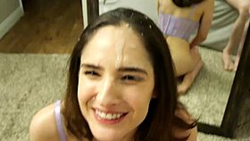 i watch my girlfriend suck my cock in lingerie and then she uses her pussy to finish it off