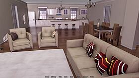 Detailed handjob scene in an anime hentai game featuring erotic interactions