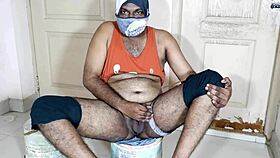 Enjoying nighttime activities with my drum and cock