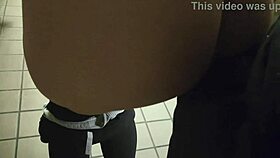 Shy Wife Acts as Slut, Teasing in Public Locker Room for Quick Ass Fuck and Creampie