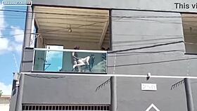 I felt so excited having sex with my boss on the balcony