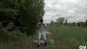 naked boxer got gay precum and hard erect cock during workout