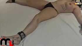 Tied latina fucked by big black cock!