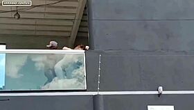 I felt so excited having sex with my boss on the balcony