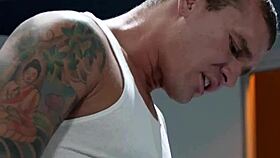 interracial gay anal with isaac x and jake waters in locker room wearing jock straps