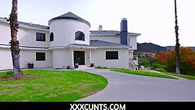 Horny brunette allie addison rides hard cock reverse cowgirl