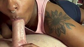 Big tits ebony teen gets facial, sucking and being fucked with white cock