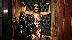 Bruna Ferraz licks and blowjobs Belinha Baracho in lesbian BDSM lingerie