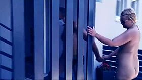 Vicky fucks in the shower with an unknown man without condom and creampie