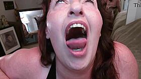 i'm teasing with my tongue lashing, sexy dawn's tongue is escaping from her mouth