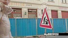 Alexis teases, Public anal pickup leads to POV creampie outdoors.