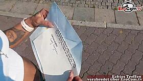 tattooed big-tit german milf picked up on street for sporty dating