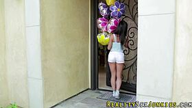 reality babe bends over for doggystyle with big cock and cumshot