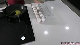 Blonde teen joins the family competition with a slow challenge