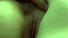 Plump woman hints at intimate finger play on her soft curves