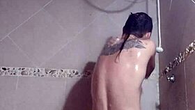 hot mexican girl masturbates under the shower in public outdoor voyeur spot 😏