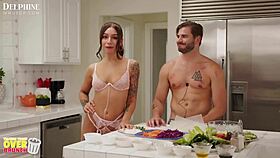 april olsen casually shares two big cocks in hardcore threesome blowjob