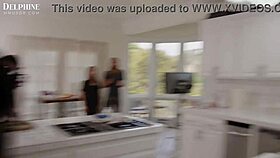 april olsen casually shares two big cocks in hardcore threesome blowjob