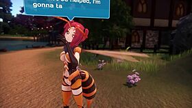 monster girl island monthly hentai game ep 14 hornet trapped by lesbian purple slime