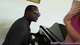 Stepdaughter receives cum in mouth and facial from interracial partner