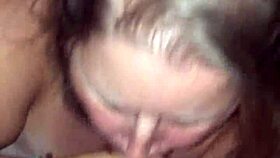 Fat BBW Sucks Cock with Intense Passion. She Takes It Deep in Her Mouth.