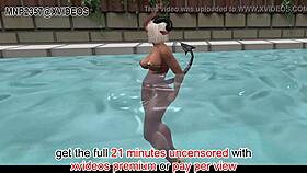 3D micro bikini fun in outdoor setting