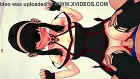 yor forger gives handjobs and has fun in this uncensored anime scene