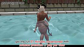 3D micro bikini fun in outdoor setting