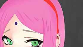 sakura gives an amazing handjob in uncensored hentai masturbation