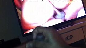 black man strokes huge hard cock to cum