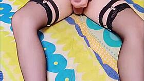 Wow! Check Out This Taiwanese Shemale in Sexy Stockings and Long Legs!