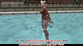 3D micro bikini fun in outdoor setting