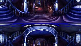 I give lacy channing a blowjob in the victorian mansion, her curly hair bouncing